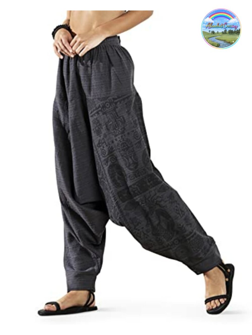Women's Boho Harem Pants High Waisted Baggy Yoga Lounge Pants Cotton Drawstring